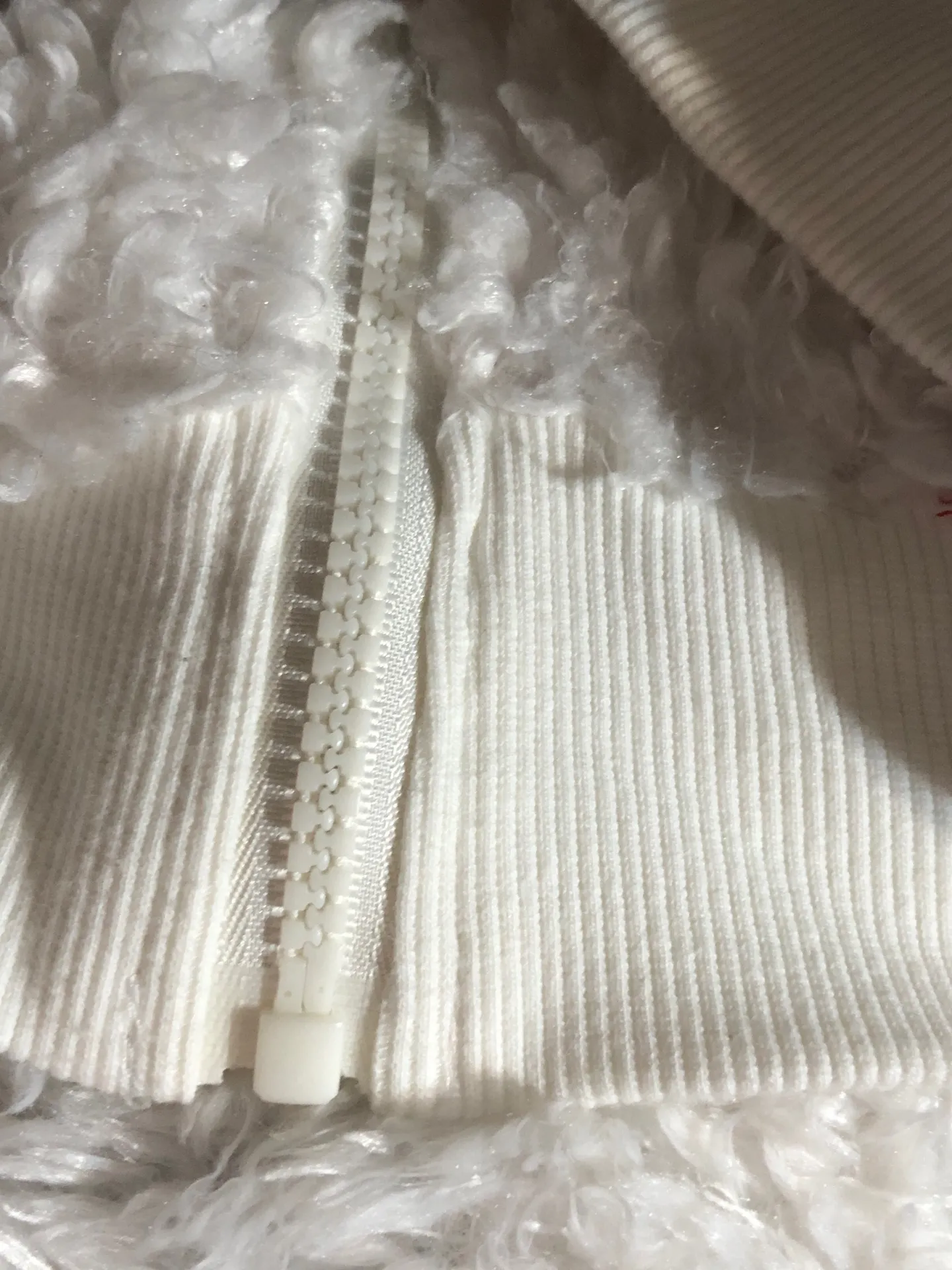 PJ Salvage White Fuzzy Zip Up Jacket W/Pockets - Image 6