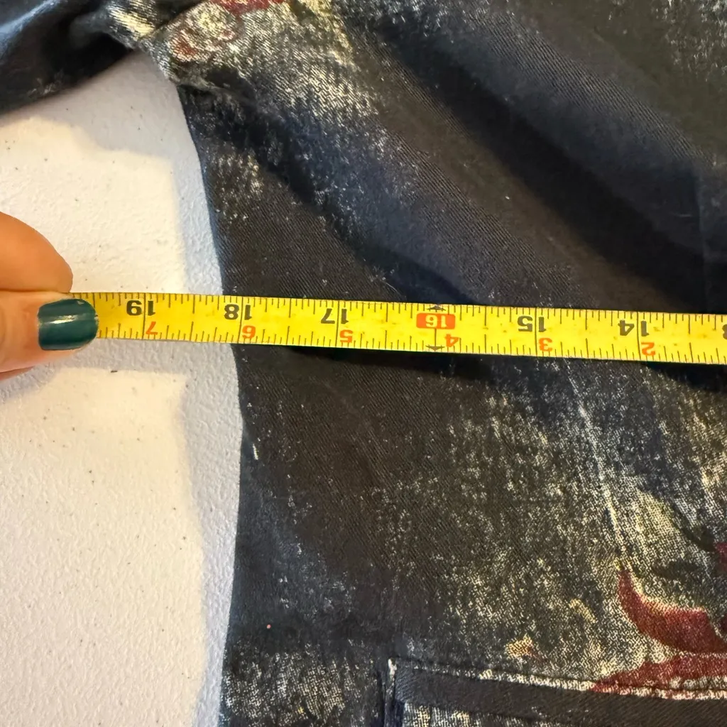 Chicos women blazer multicolor metal button pockets casual Floral fall size 1 - Image 5