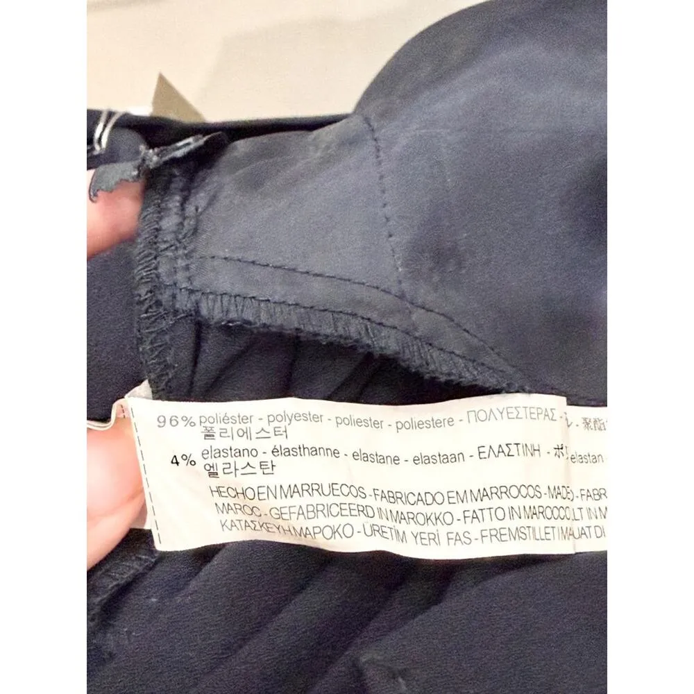 Zara Sleeveless Layered Crepe One Piece Jumpsuit Navy Blue Women's Size Large - Image 7