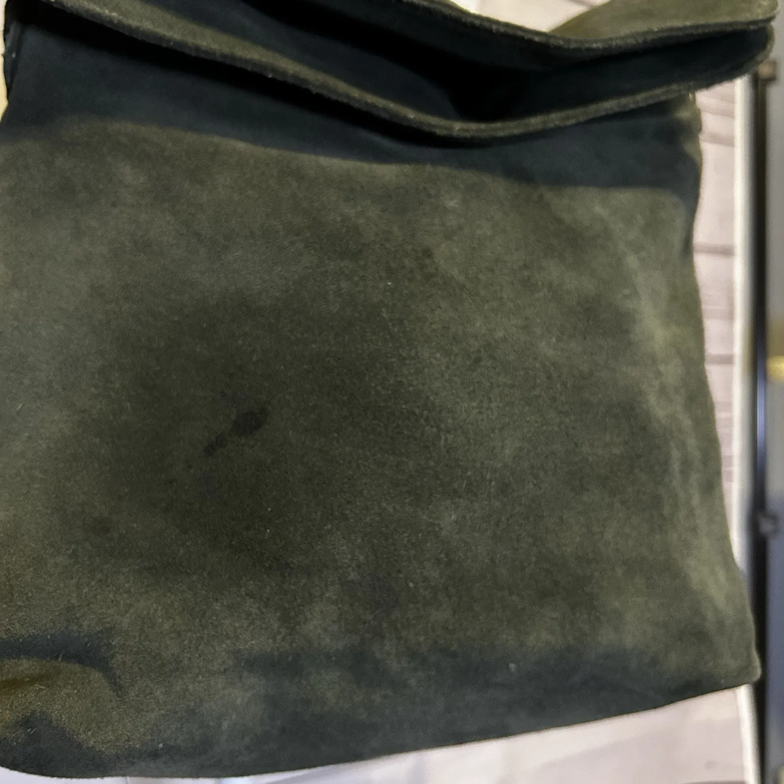 Vintage Talbots Suede Green Shoulder Bag – Fold Over Handbag - Image 3