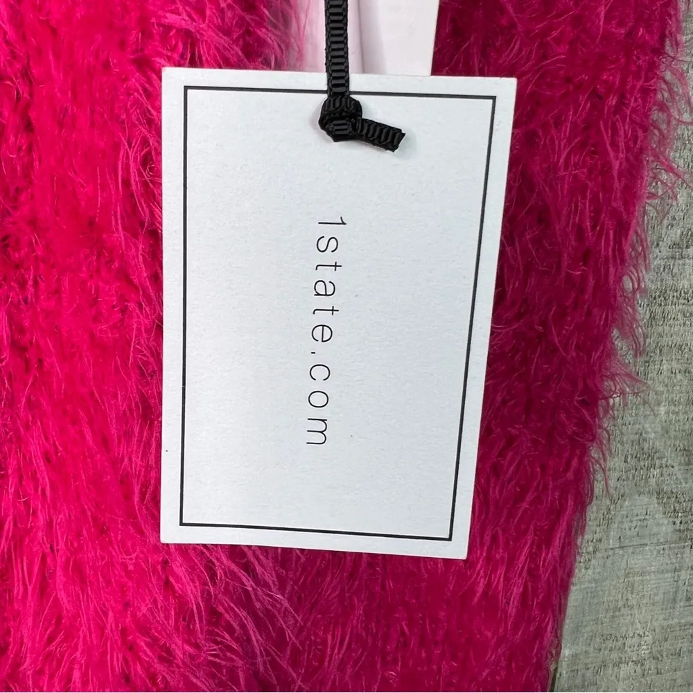 1. State XXS Rapture Pink Black Lace Whip Stitch Long Sleeve Mock Neck S… - Image 12