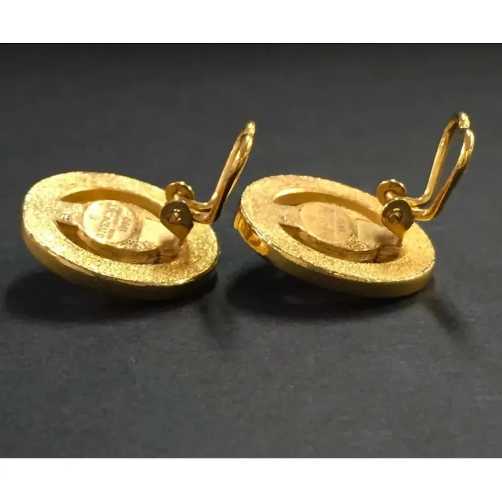 Givenchy gold and stone clip earrings - Image 7