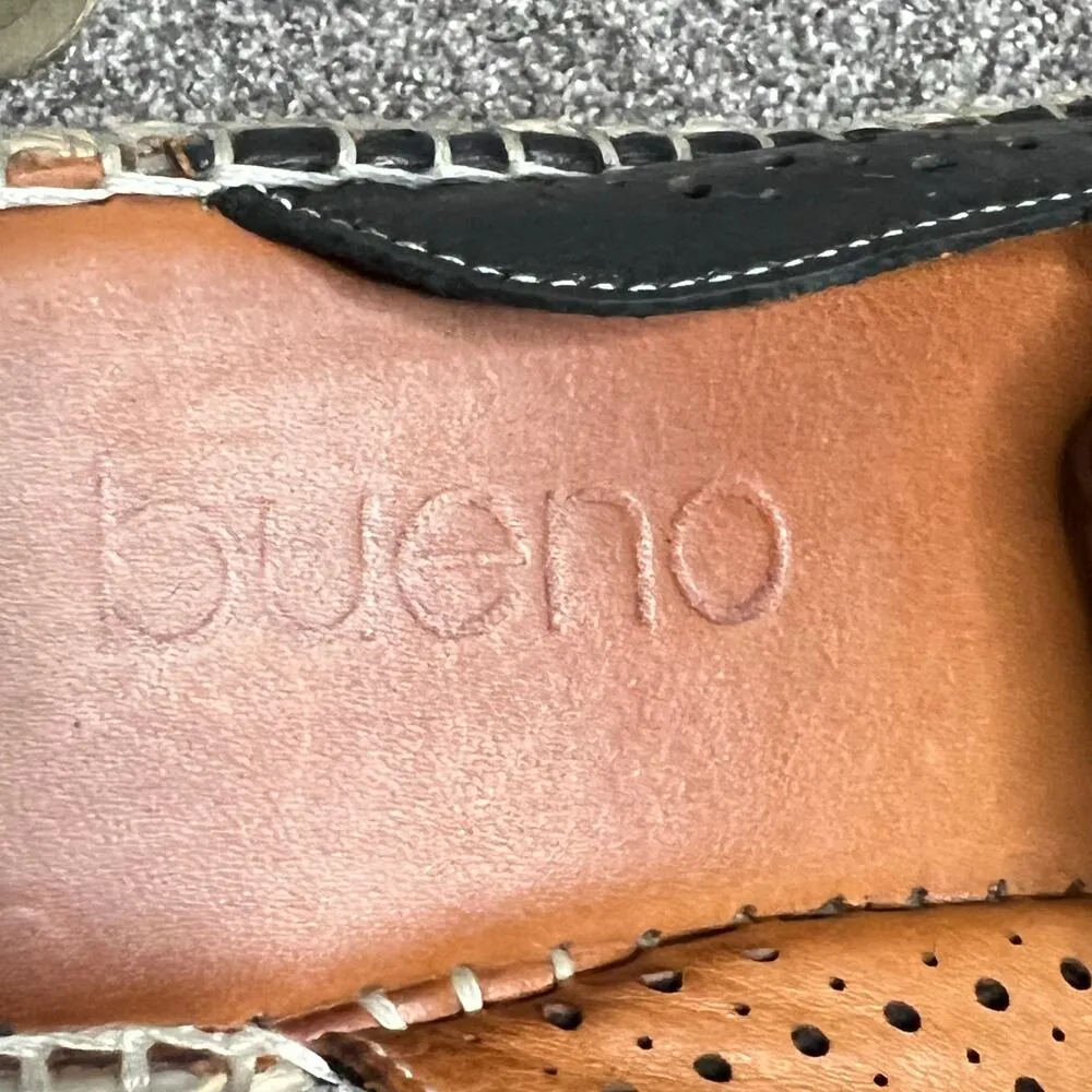 Bueno Navar Espadrille Sandals US 7 EU 37 Black Leather Tasseled Comfort Shoes - Image 12