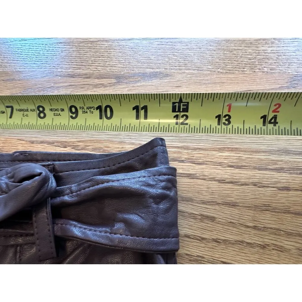 Blank NYC Womens Faux Leather Pants With Tie Belt Dark burgundy Size 25 - Image 7