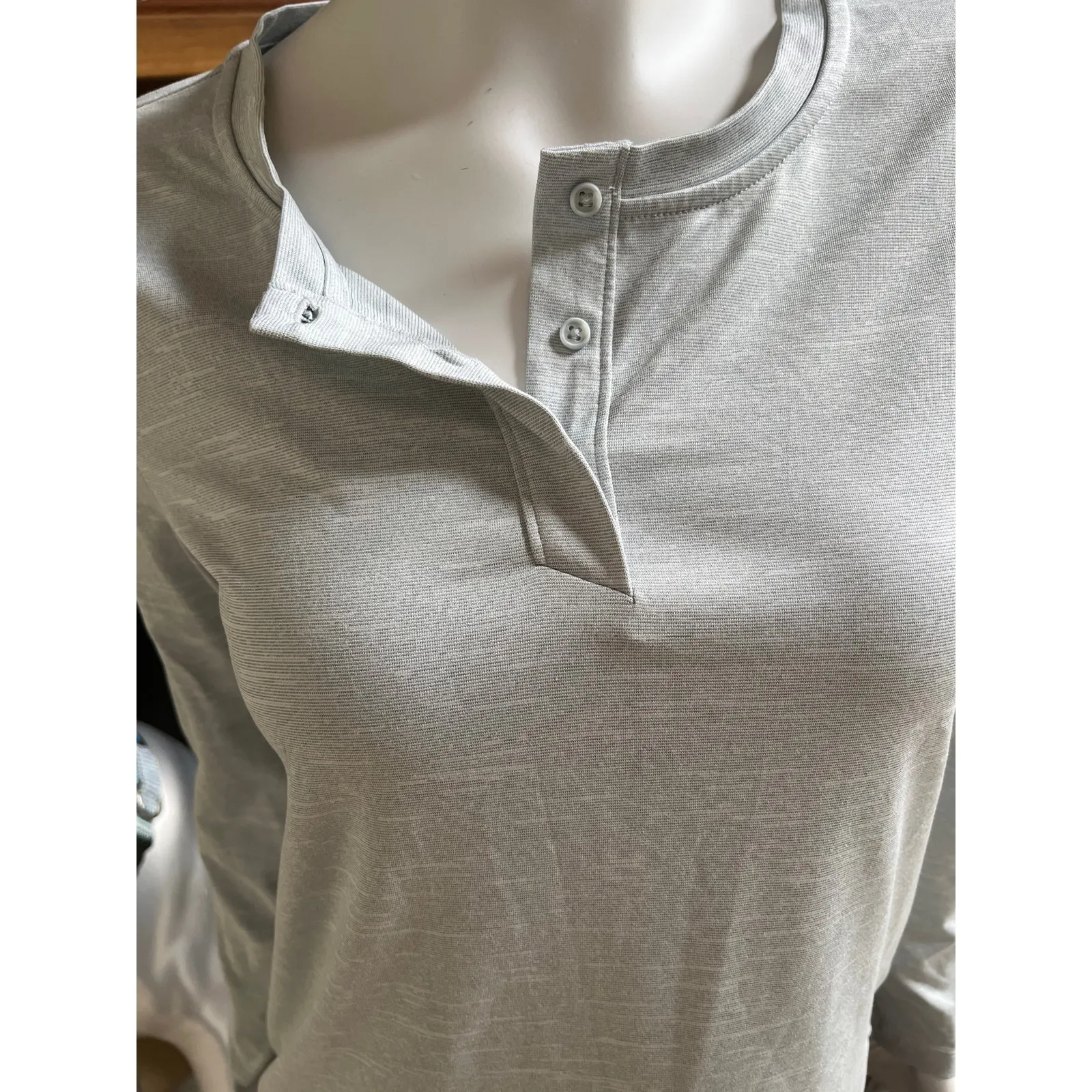 Duluth RecovIR Long Sleeve Sleep Henley Blue Shirt Women's Size XS - Image 5