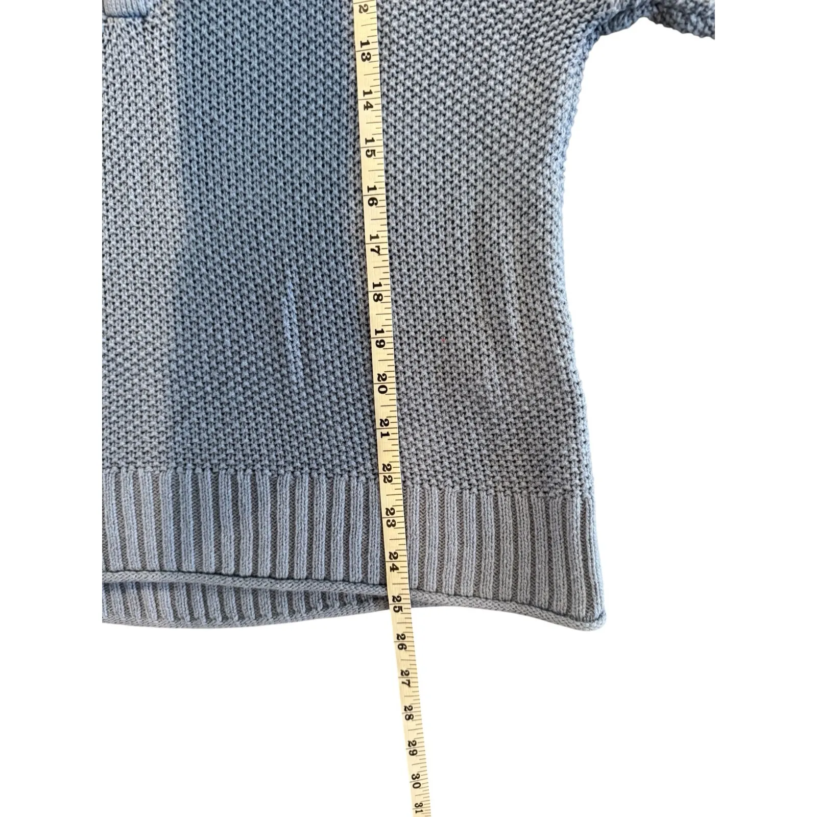 American Eagle Blue Knit Henley Sweater Women’s Medium Button Front Long Sleeve - Image 9