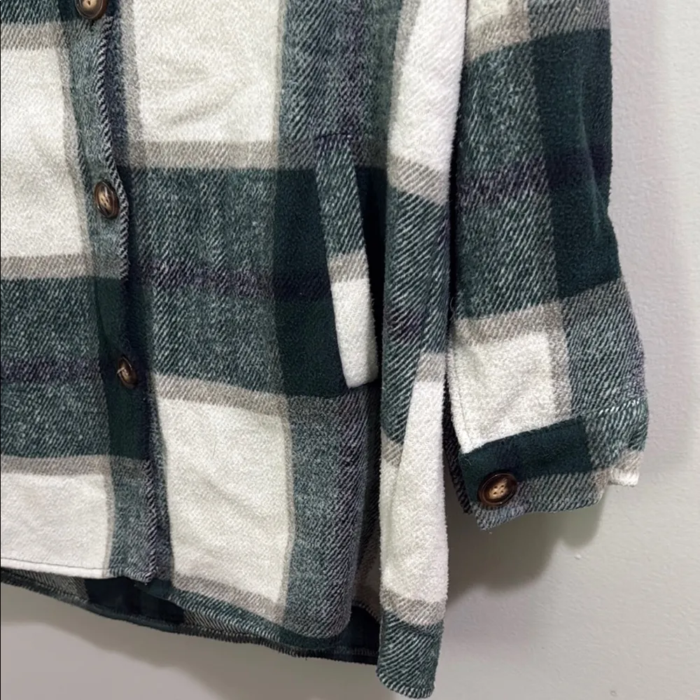 Plaid Hooded Jacket with Hood - Image 5