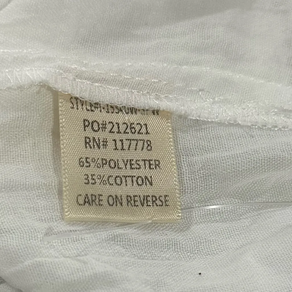 NWT Lovestitch Stevie White Sheer Long Sleeve Boho Button Down Sz M Cottagecore - Image 7