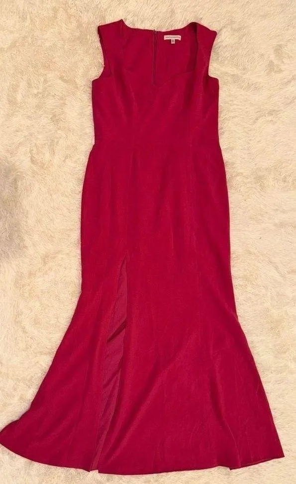 NWOT Dress The Population Monroe sleeveless thigh slit gown Hibiscus sz S - Image 1