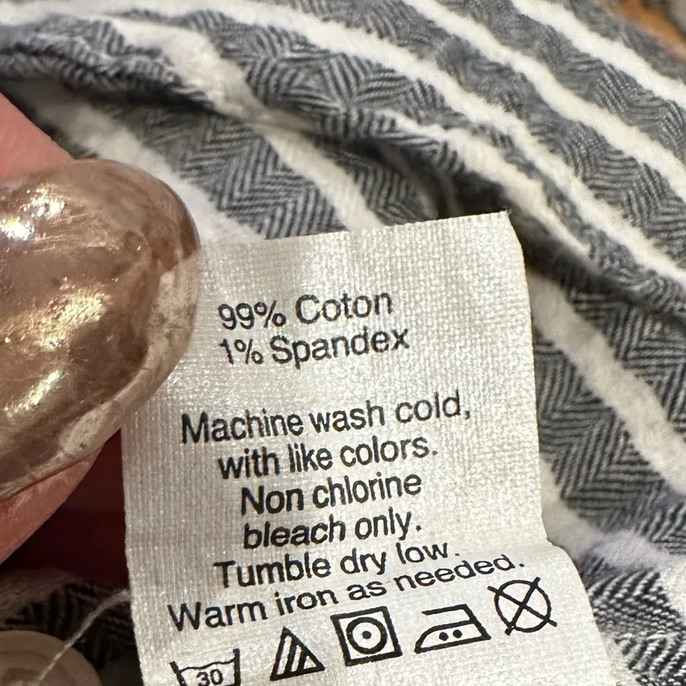 MADEWELL BELOVED PULLOVER SLIP IT ON GREY WHITE STRIPED LONG SLEEVE SHIRT XS - Image 6