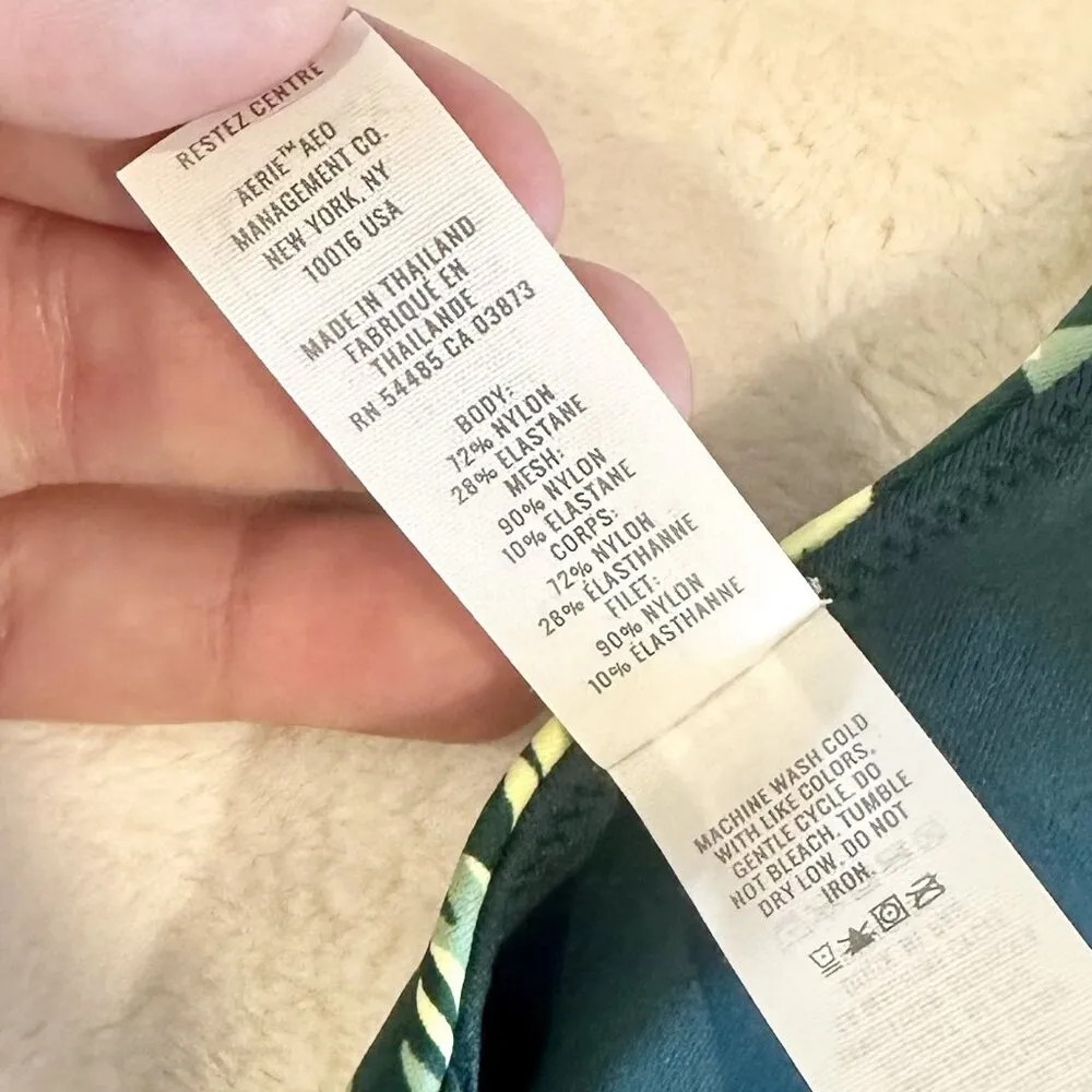 NWT Aerie Offline Goals Sports Bra Deep Forest Green Animal Print - M - Image 6