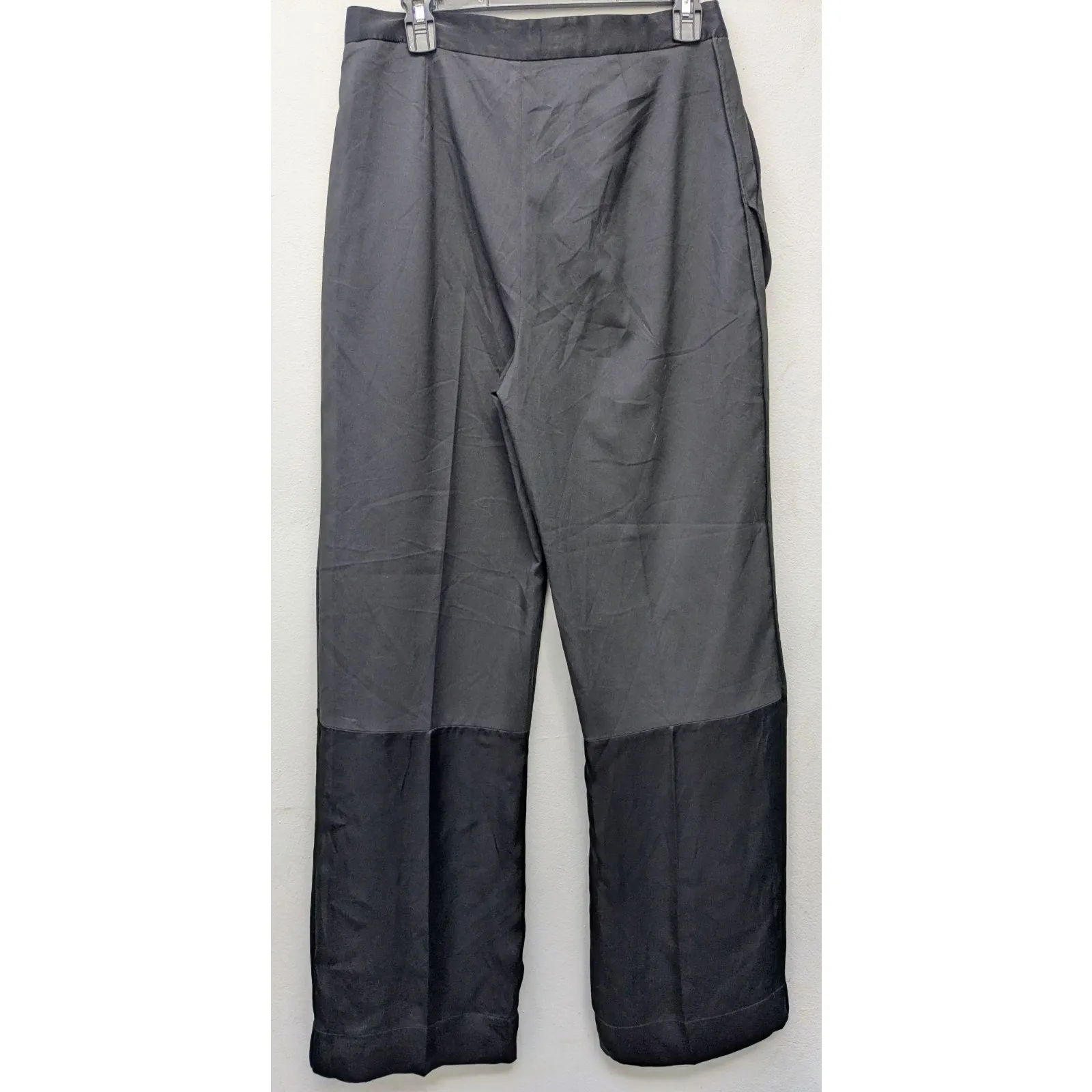 Zara Women's Tuxedo Pants W/Ext Pockets Satin Waist & Lower Leg Black Size M EUC - Image 8