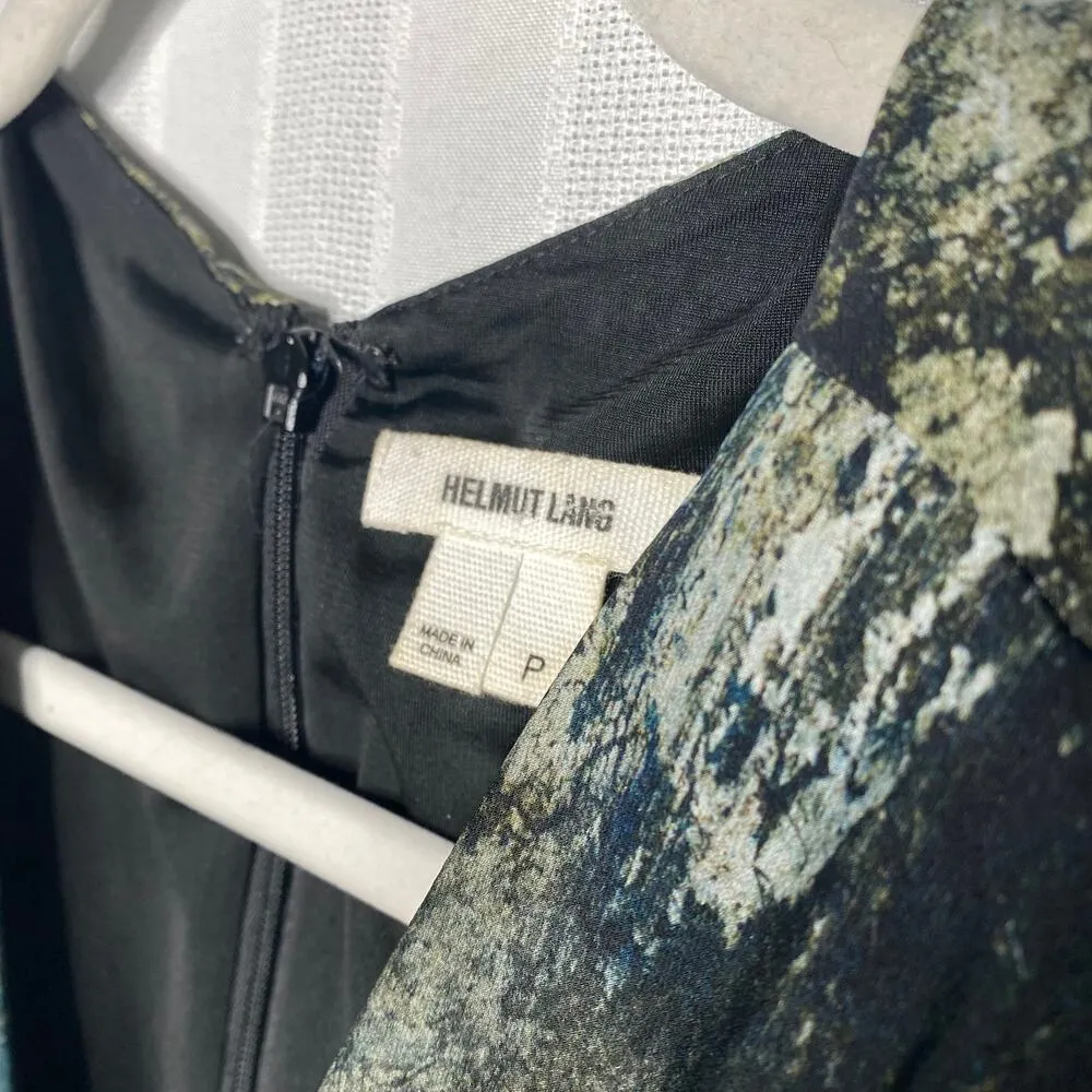 Sleeveless Draped V-Neck Marble Tank Top Silk Blouse Size XS Pleated - Image 2