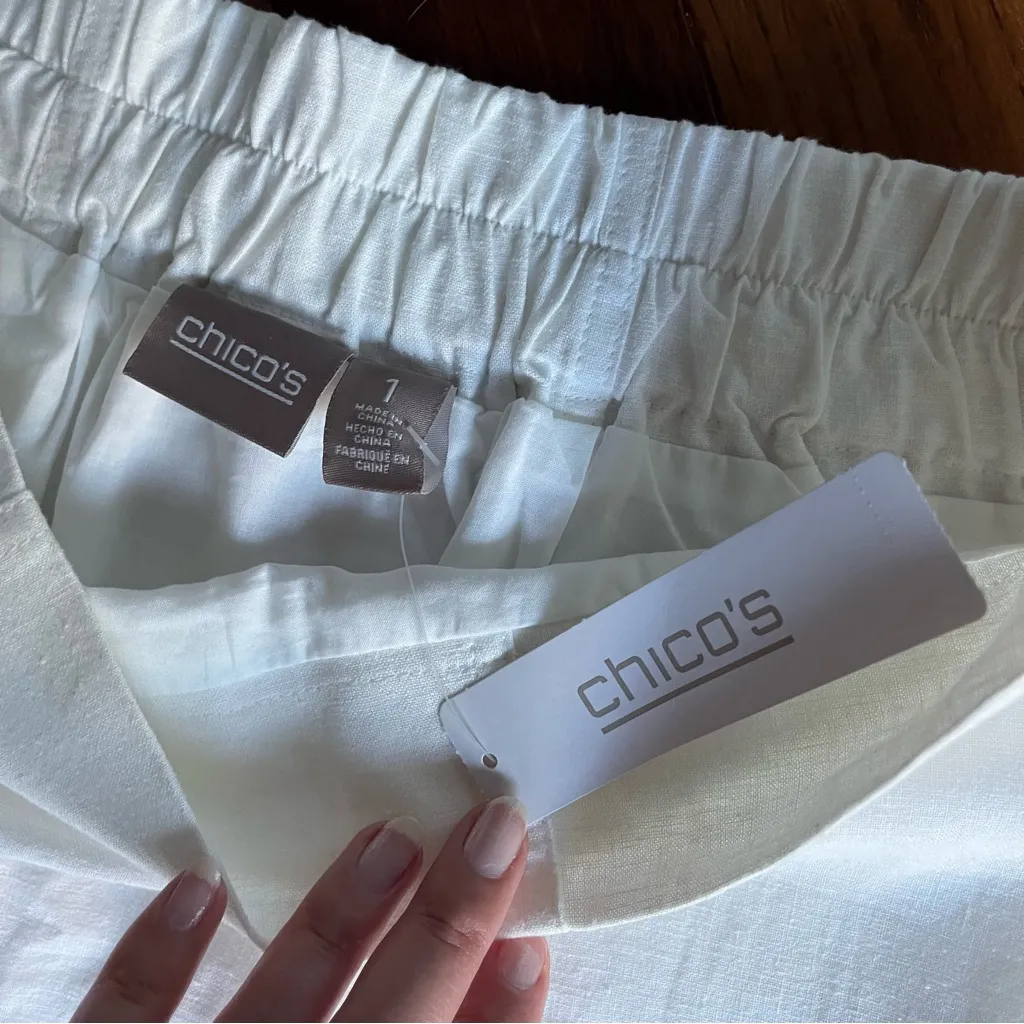 NWT CHICO’S KENDRA UNEVEN HEM LINEN SKIRT - Image 3