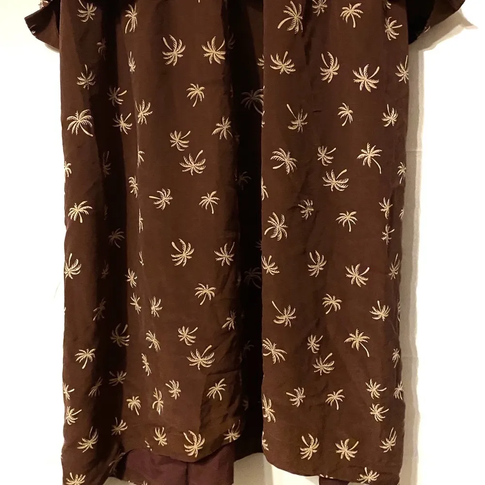 Madewell Dreamdrift Maroon Palm Tree Overlay Dress 10 Tropical Beachy Vacation‎ - Image 6