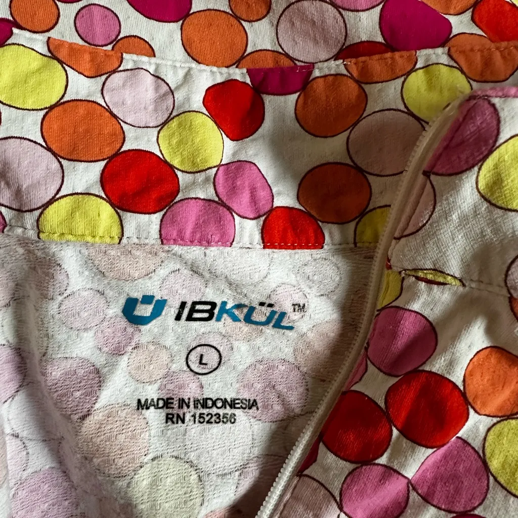 IBKUL 1/4 Zip Pink Orange Top Mesh Sides UPF Golf Athletic Activewear Outdoor Size L - Image 5