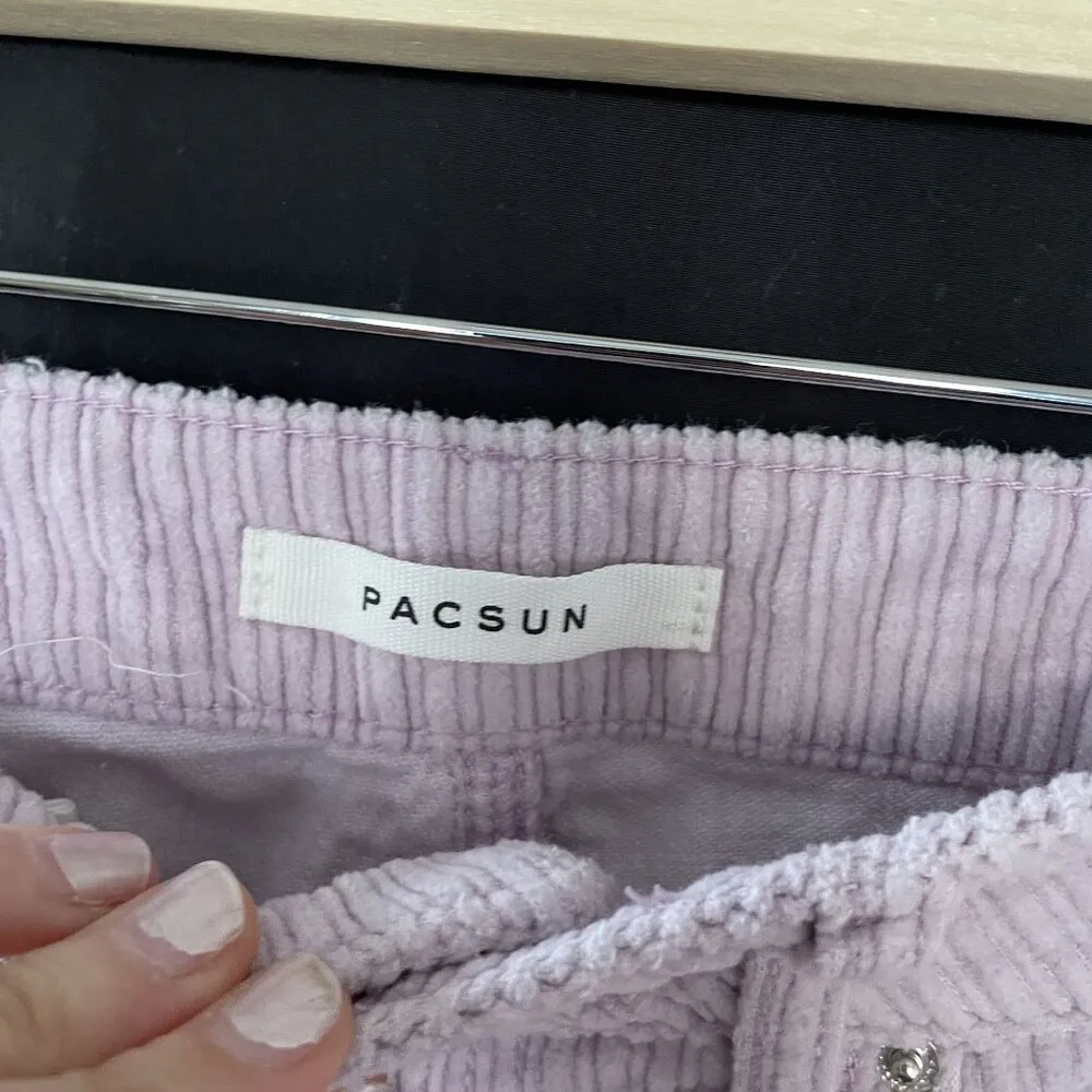 Pacsun corduroy style pink light pants mom jean women's size 25 waist cotton - Image 3