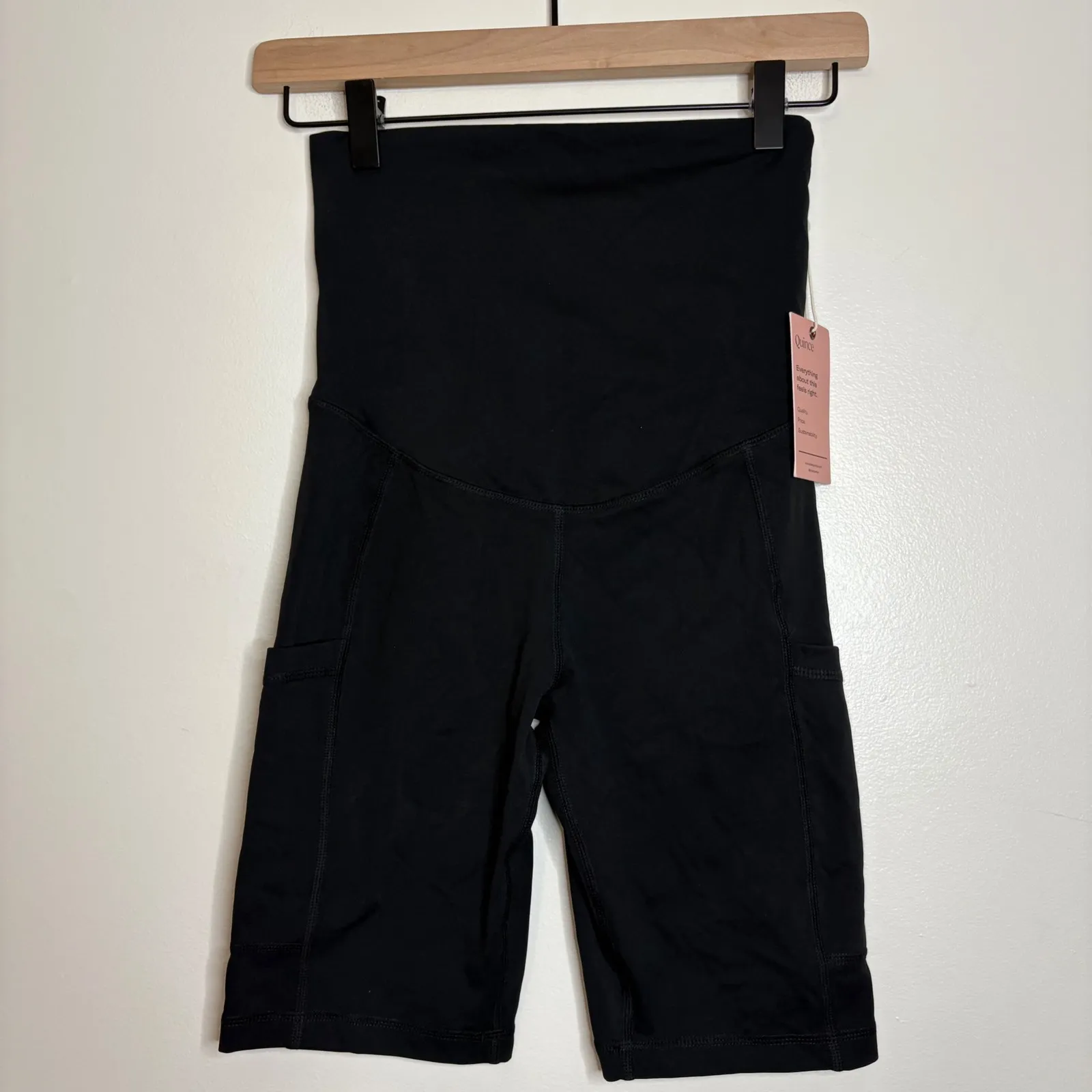 Quince‎ Ultra Form Black Maternity Postpartum Bike Shorts XS - Image 2