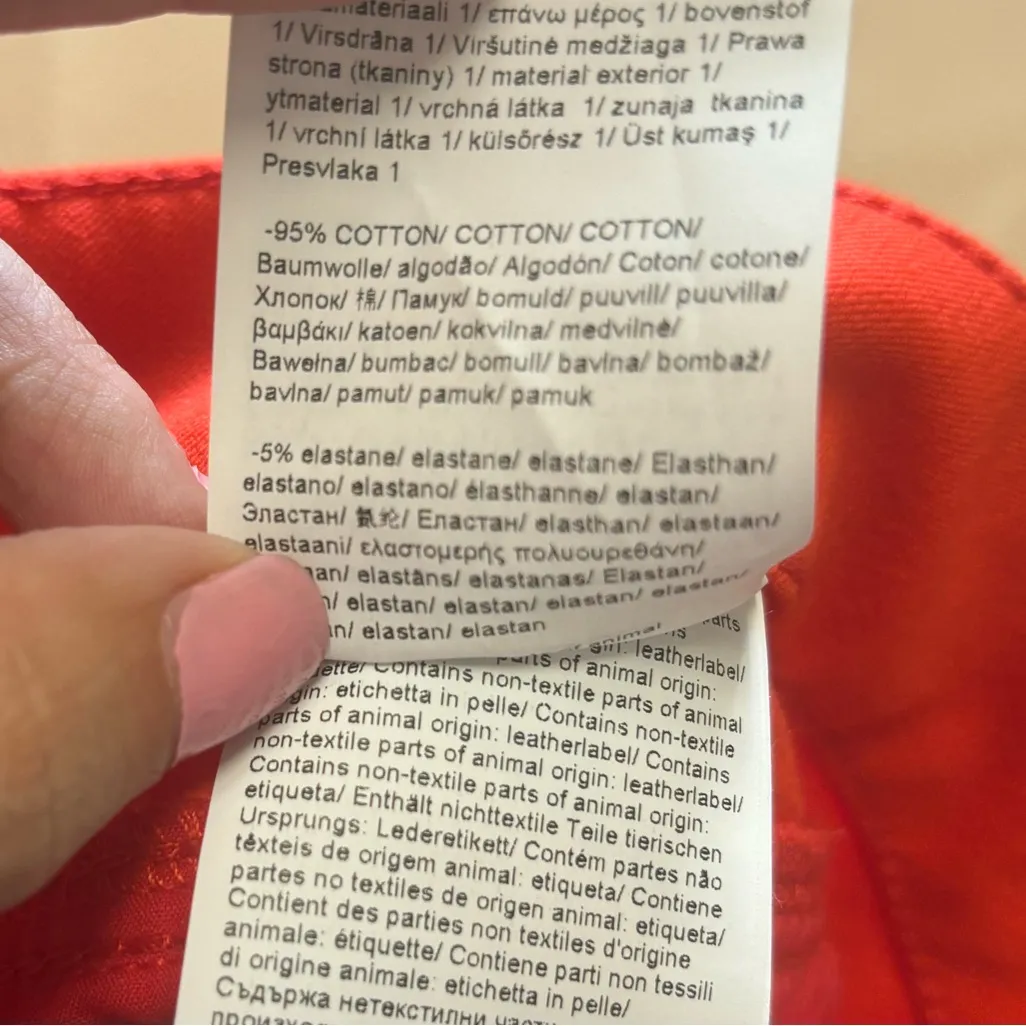 Escada Orange Red Denim Jeans Size 34 Small?‎ - Image 5