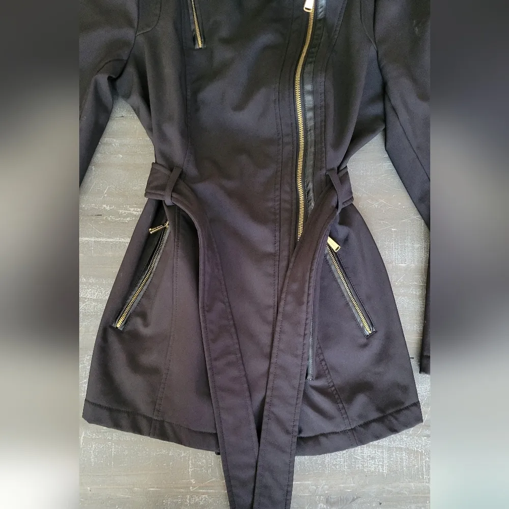 Michales Kors Asymmetrical Zipper Coat Size M Black Size M - Image 15
