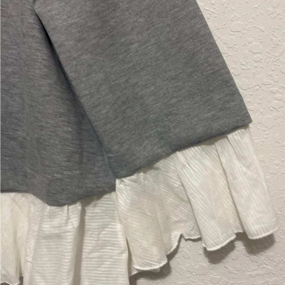 Halogen Mixed Media Bell Sleeve Sweatshirt Light gray size Medium - Image 5