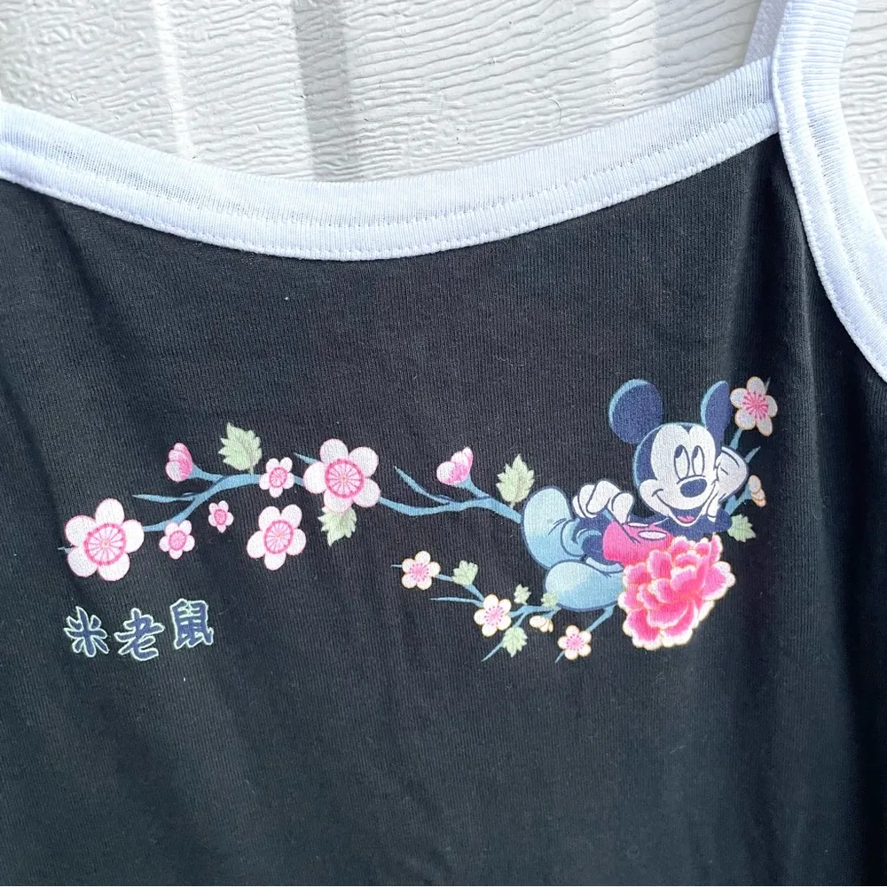 Mickey Unlimited Disney Womens Dress Black White Mickey Mouse Floral Y2K XL - Image 8