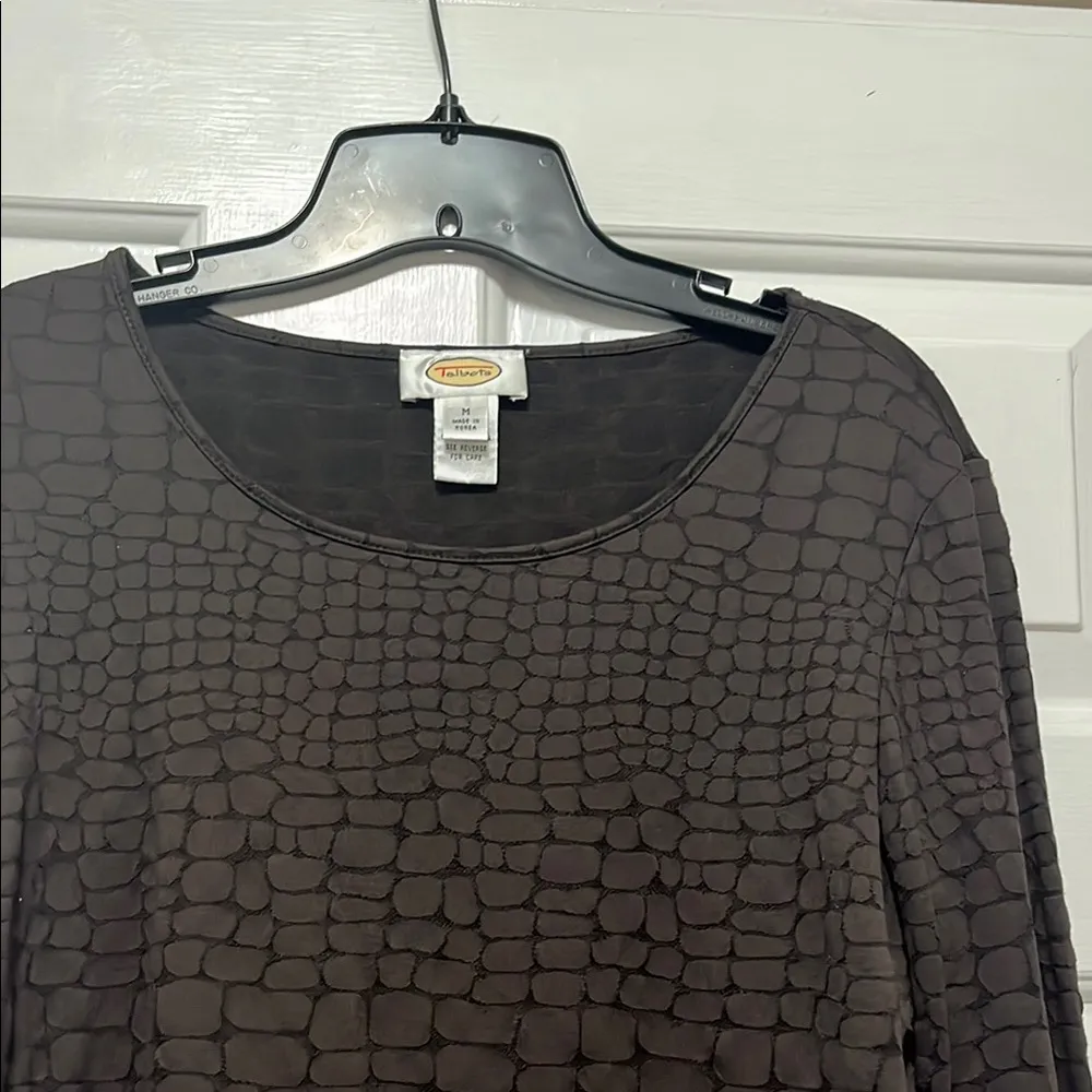 Talbots Brown Boxy Ribbed Long Sleeve Top - Image 7