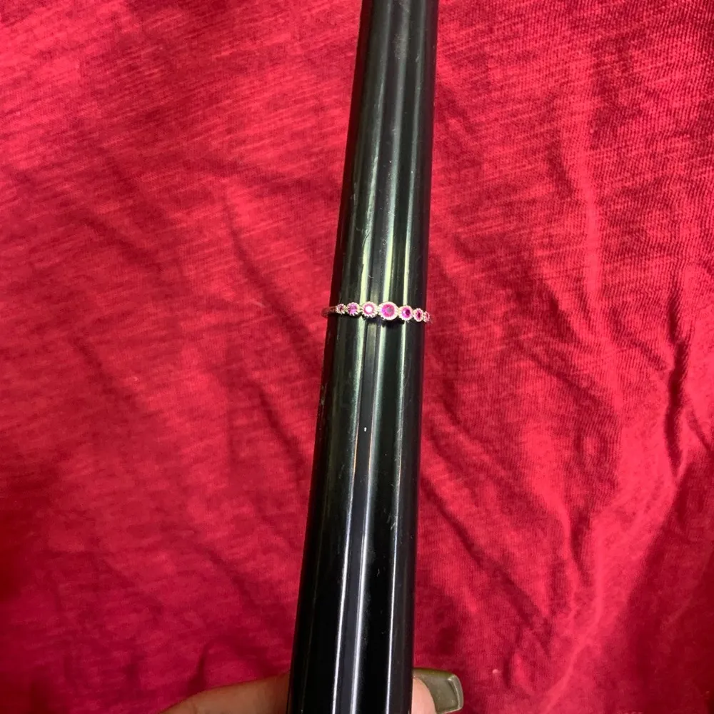 Dainty Pink Gemstone Sterling Silver 925 Ring - Image 6