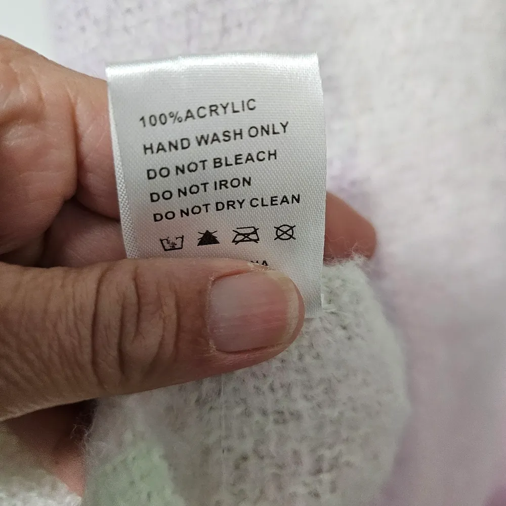 Renee's NYC Pastel Checkered Fringe Boucle Scarf 20 x 94 - Image 5