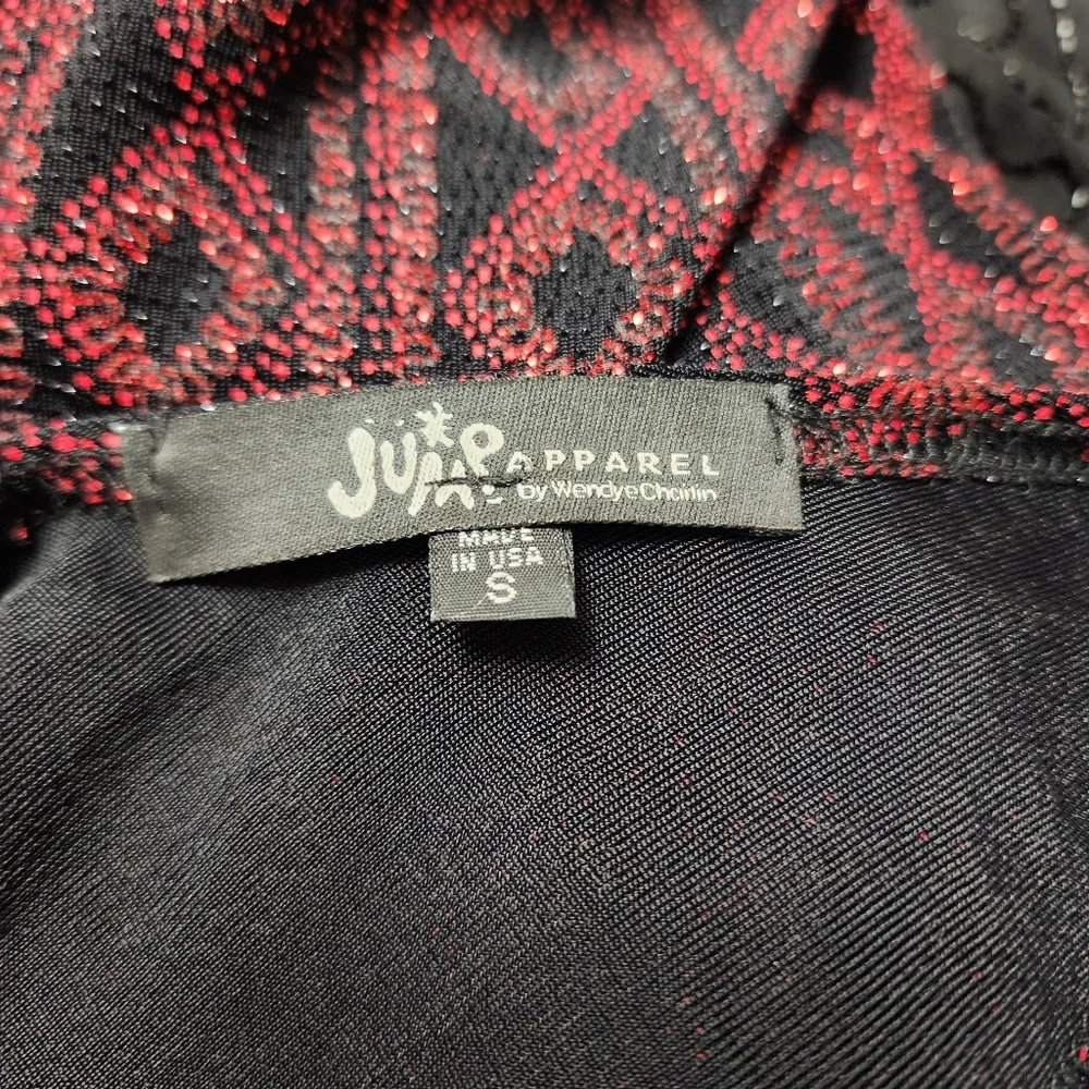 Vintag Jump Apparel 90s Red & Black Metallic Chain Link Tank Size Small - Image 6