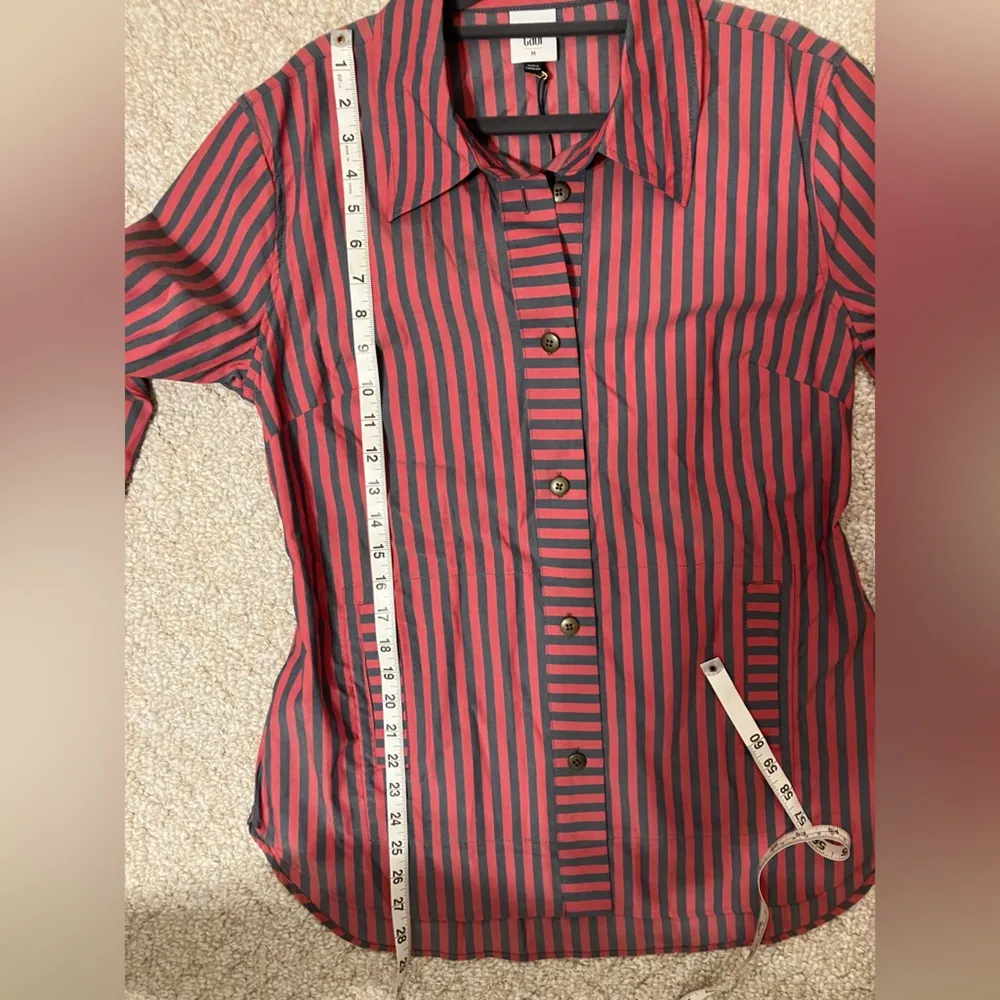 Cabi Regatta Shacket Button Down Striped Womens Size‎ Medium NWT - Image 13