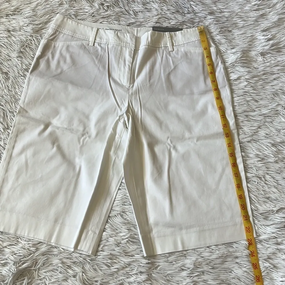 TALBOTS Women’s PERFECT SHORTS 13" white size 10 nwt - Image 4
