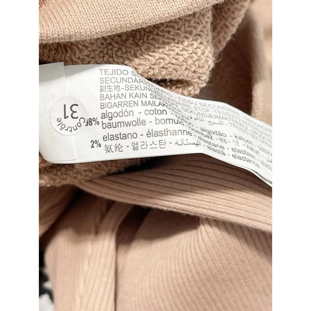 Zara Ribbed Pull On Mini Knit‎ Sweater Skort Skirt with Shorts Nude Pink Small - Image 7