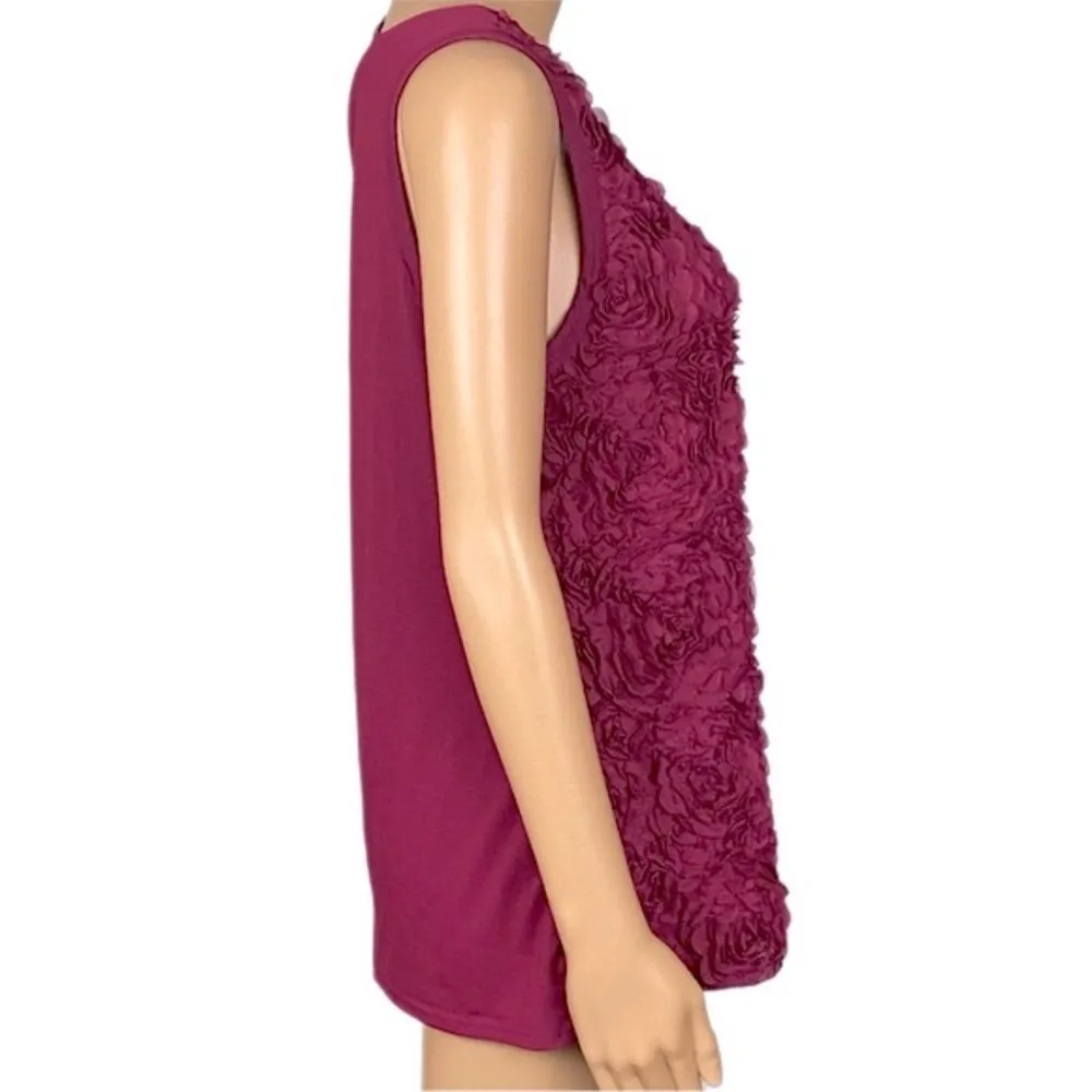 MAURICES burgundy, stretchy tank top with 3D rosettes on the front. Size XL. EUC - Image 4