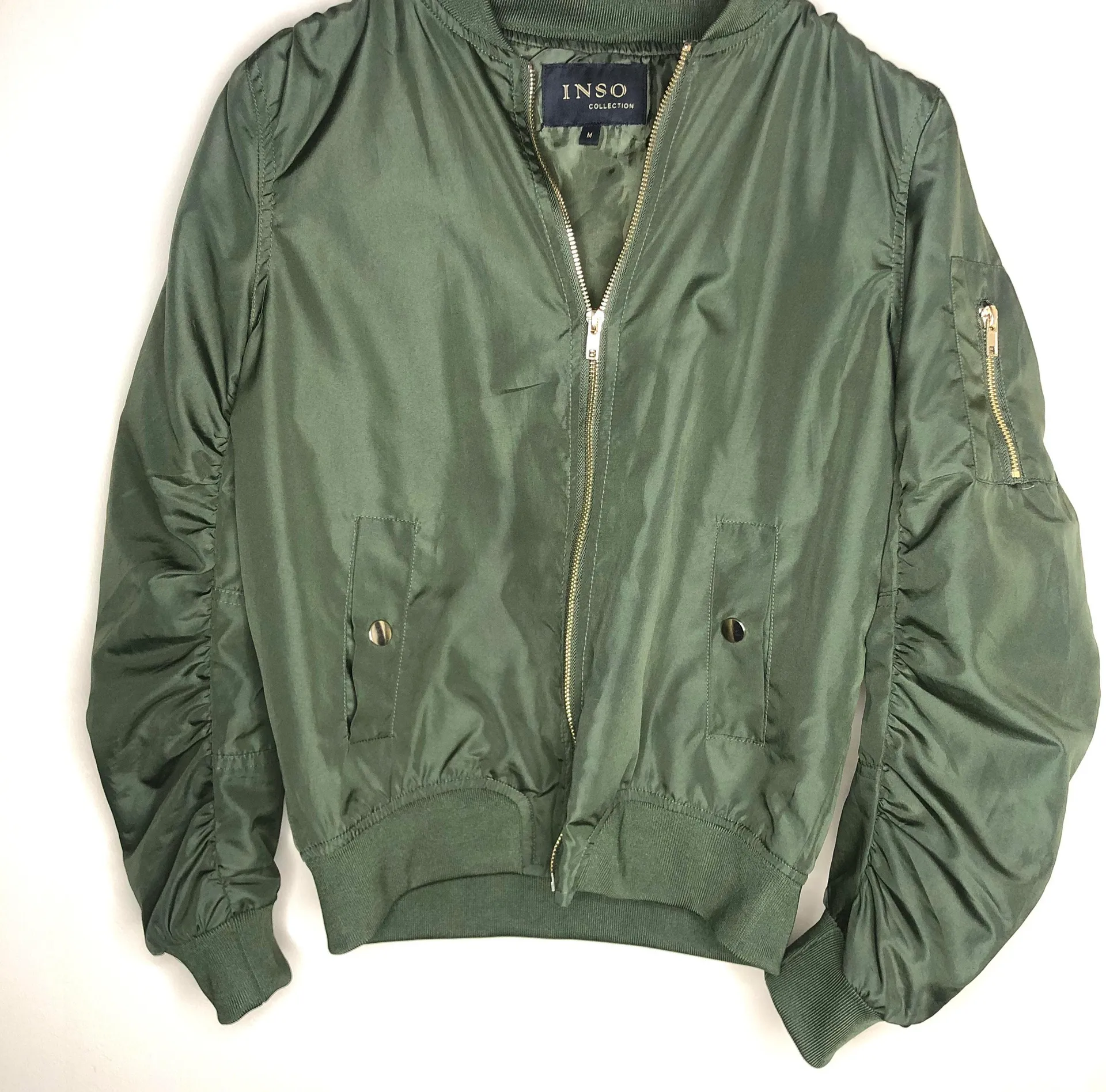 INSO Green Bomber Jacket Size M - Image 5