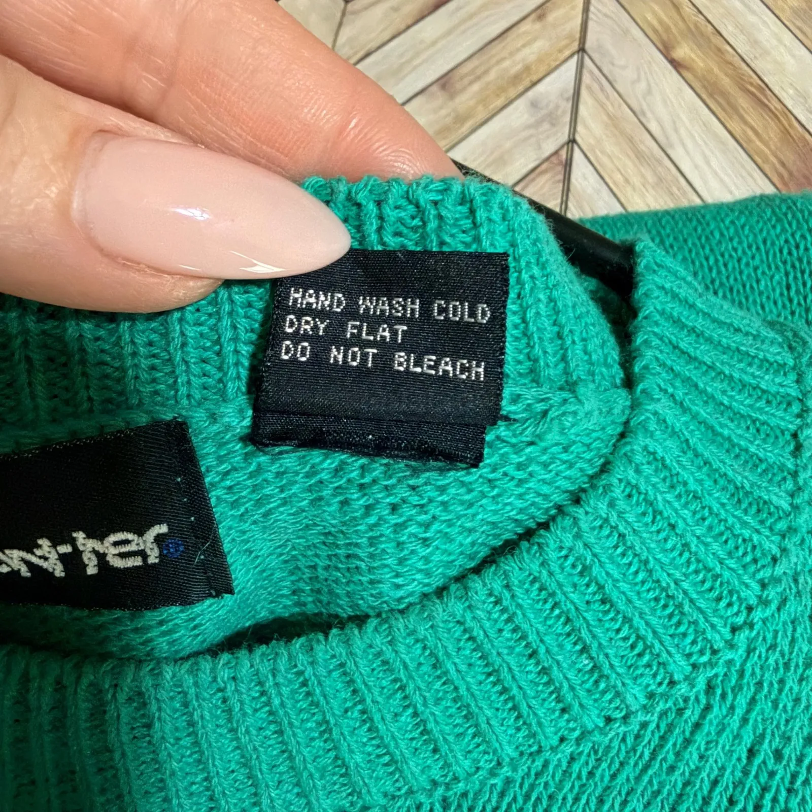 Vtg 80s Green Geometric Triangle Stripe Knit Sweater Vest Women's M Preppy Retro Size M - Image 3