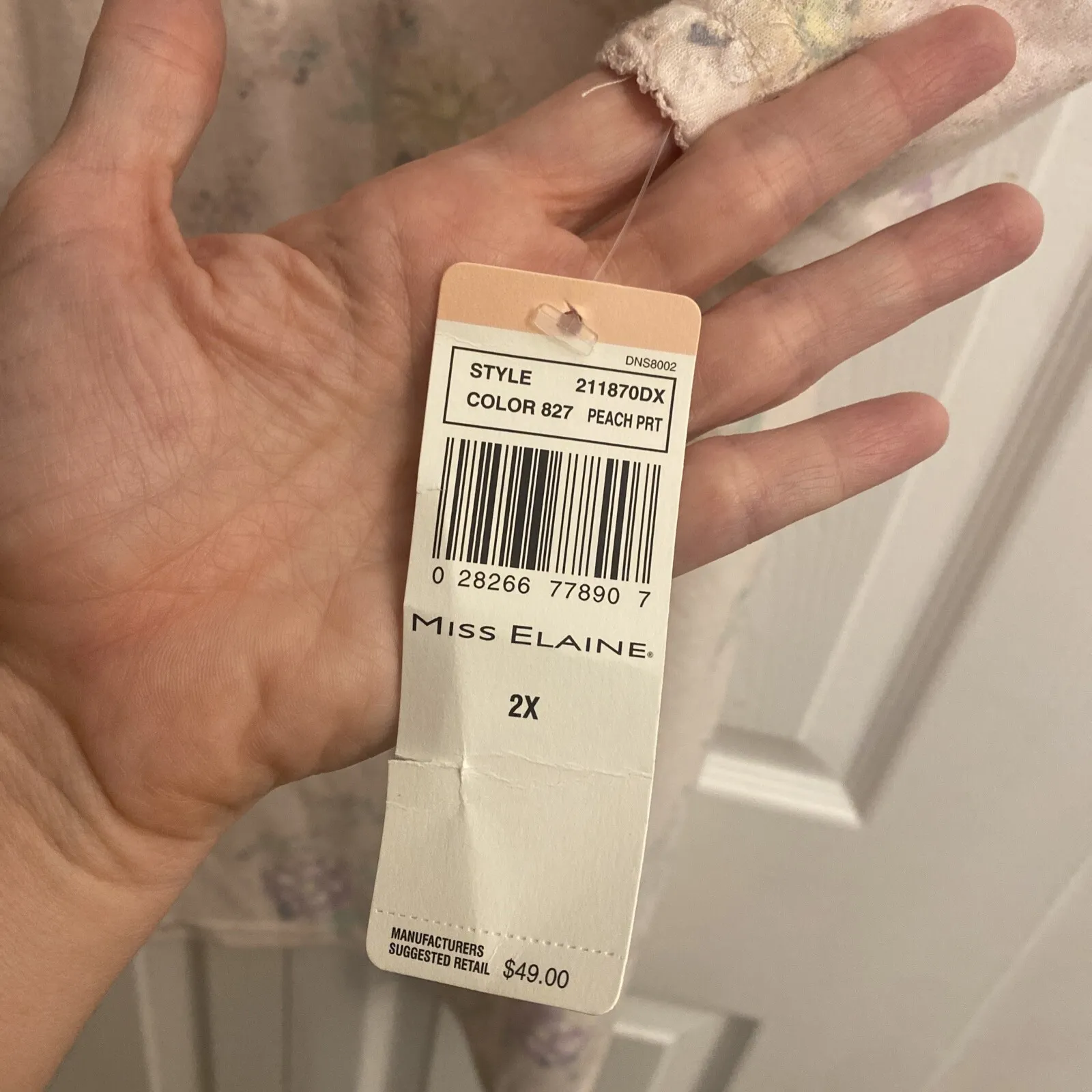 Miss Elaine Womens 2X Pink Floral V Neck Nightgown Cuddleknit NEW Size XXL - Image 6