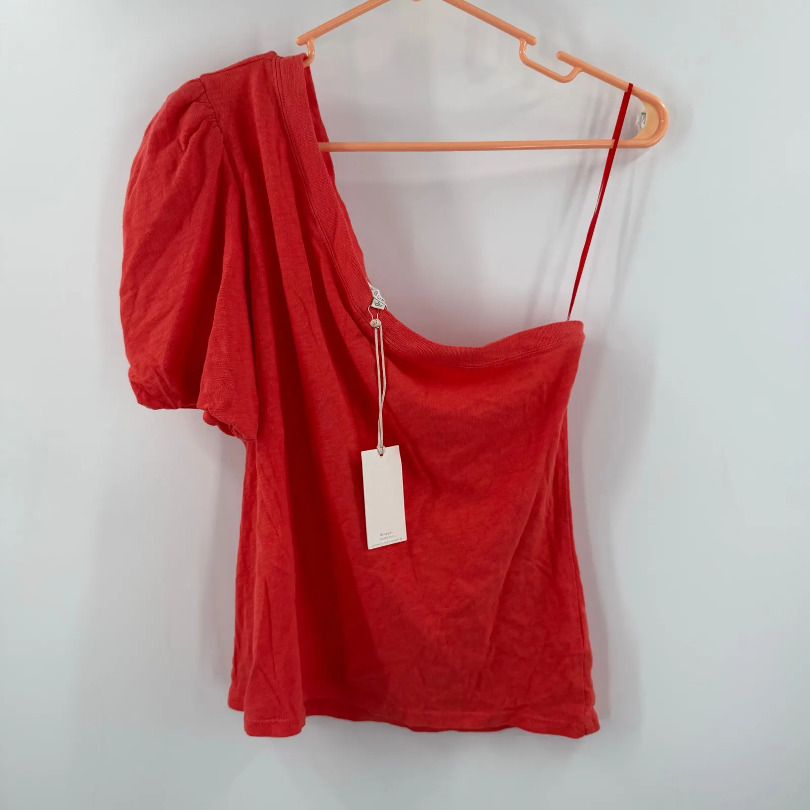 Z SUPPLY Penelope Size Large NWT One Shoulder Top Firecracker Cotton Classic - Image 10