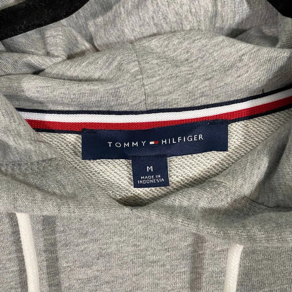 Tommy Hilfiger Women's Grey Classic Logo Embroidered Hoodie Size M - Image 4