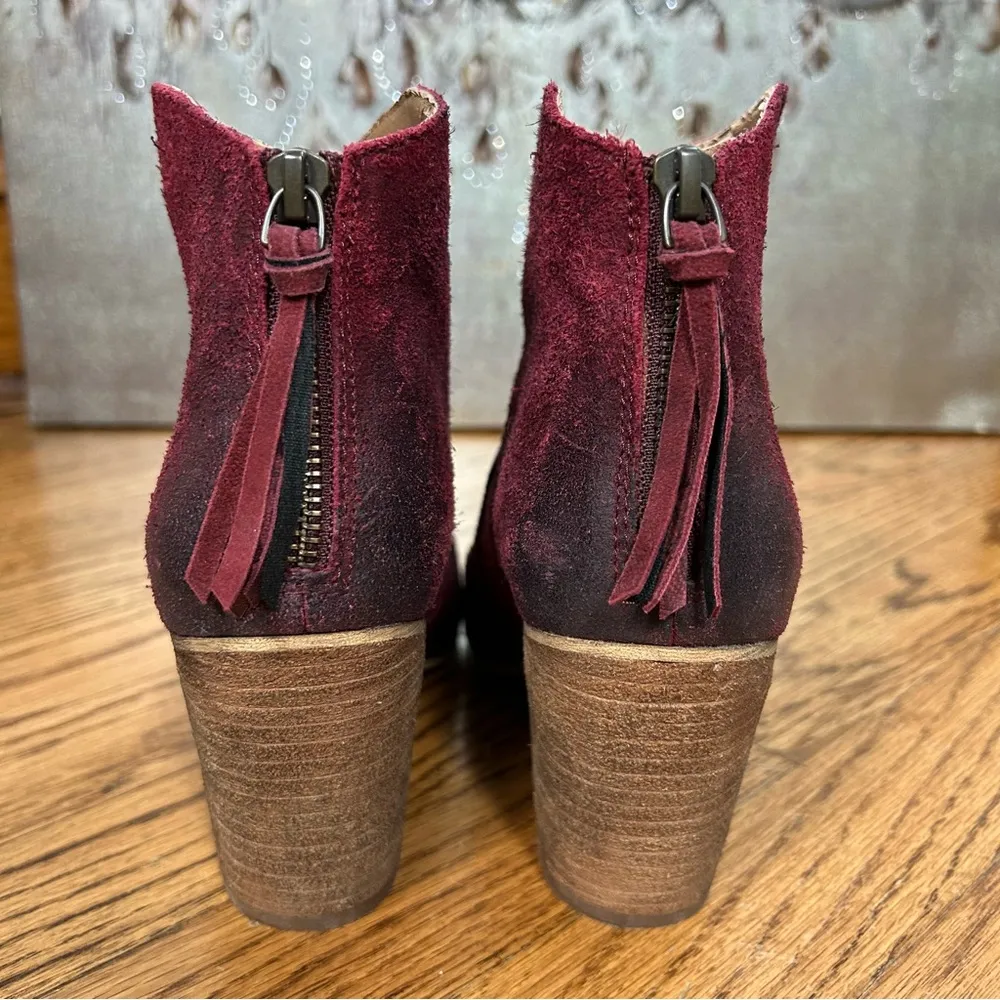 BP. | Trott Distressed Burgundy Suede Booties Size 8.5 - Image 6