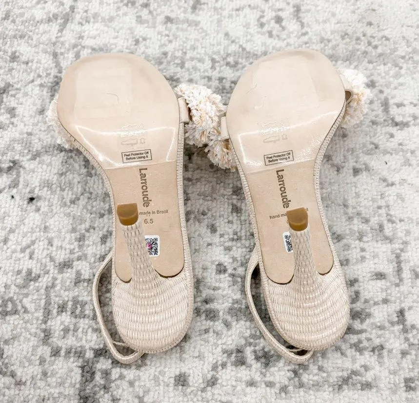 NEW Larroude Marilyn Sandal Heel Natural Tan Size 6.5 - Image 9