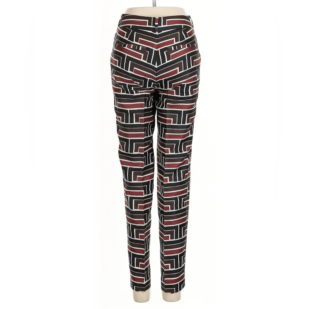 Kate Spade Florence Broadhurst Black Red Geometric Patterned Rare Pants Size 00 - Image 4