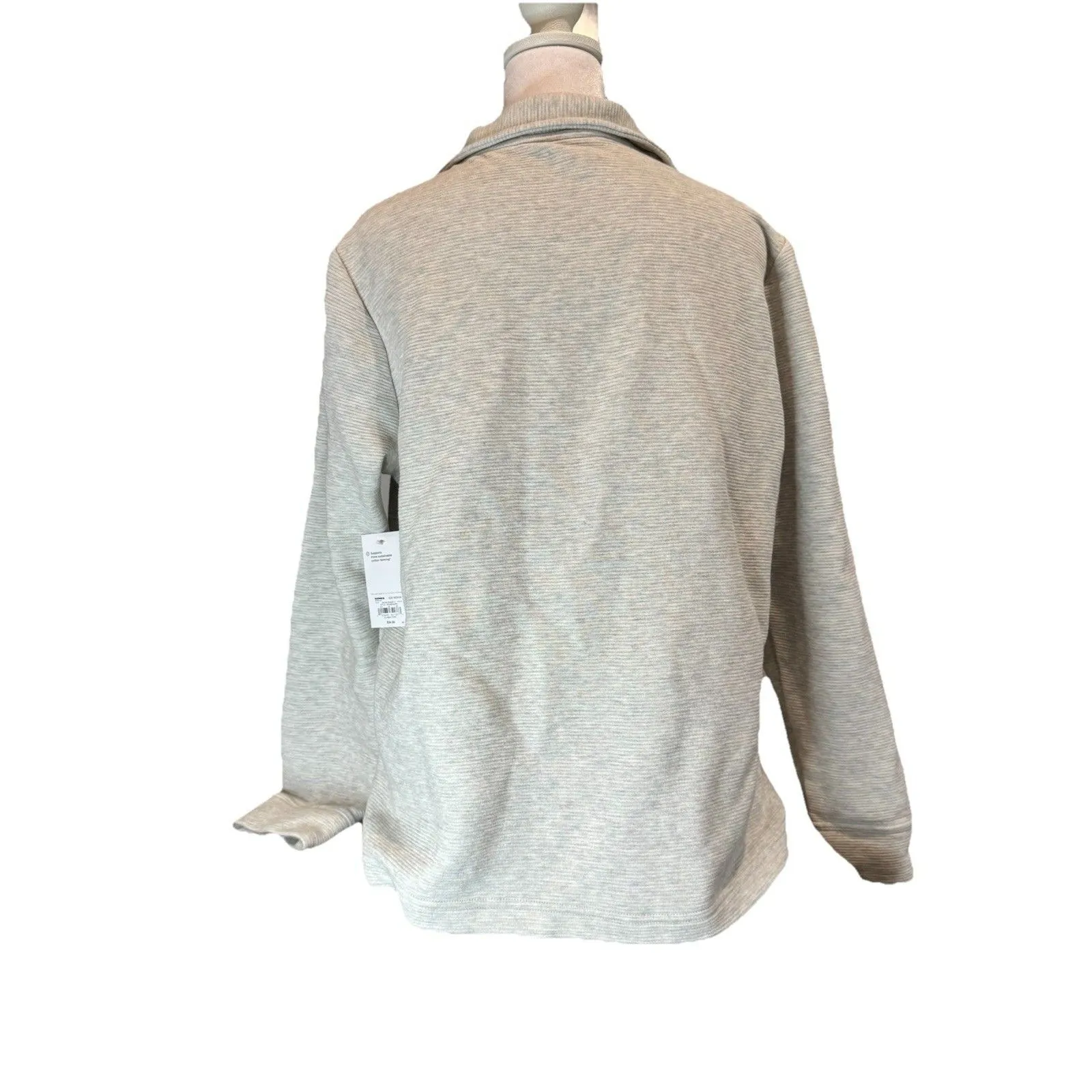 Women's Croft & Barrow Sweater Size Medium Grey Quarter Zip Pullover Zip NWT - Image 4