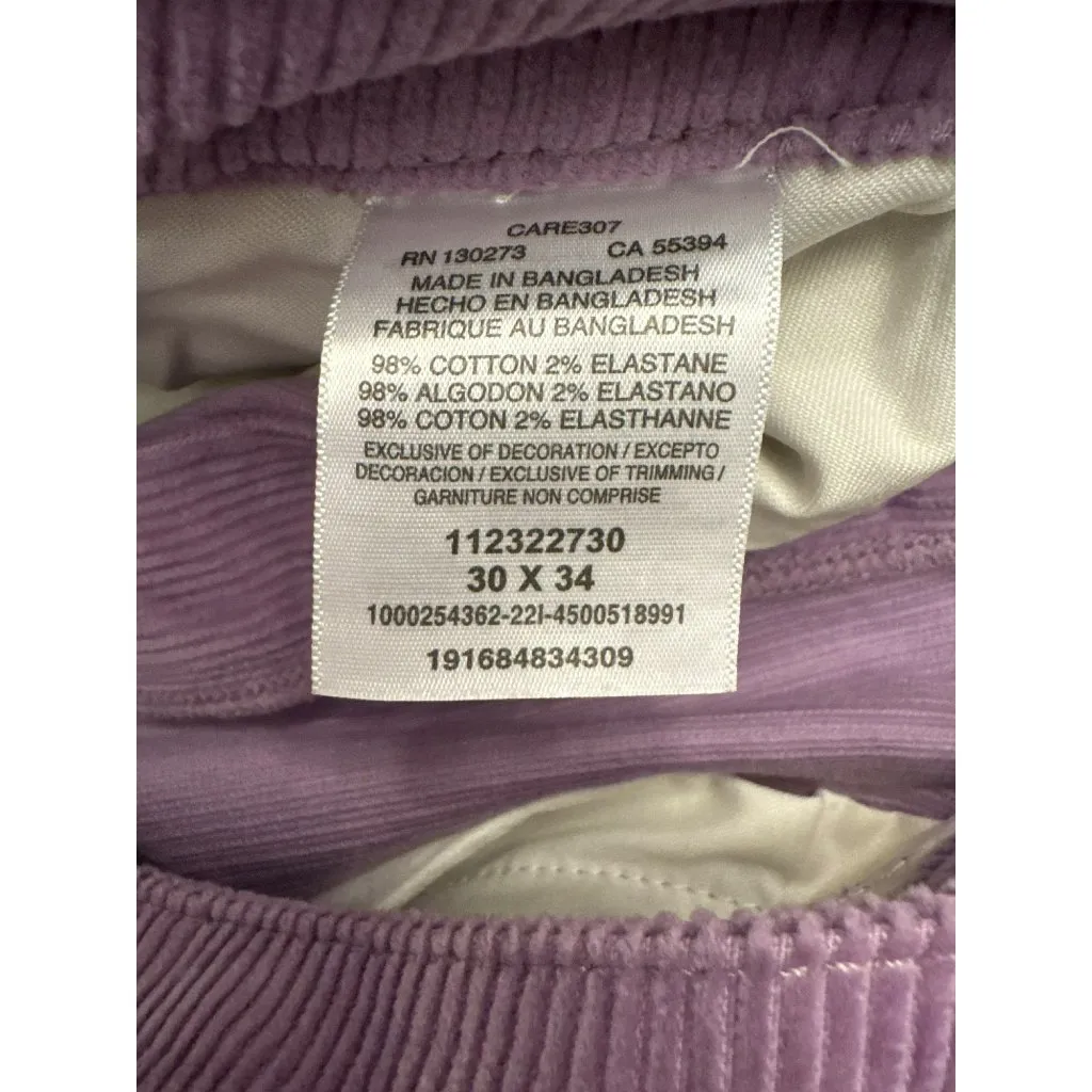 Wrangler Westward 626 Purple Corduroy Pants High Rise Bootcut NWT Size 30/34 - Image 5