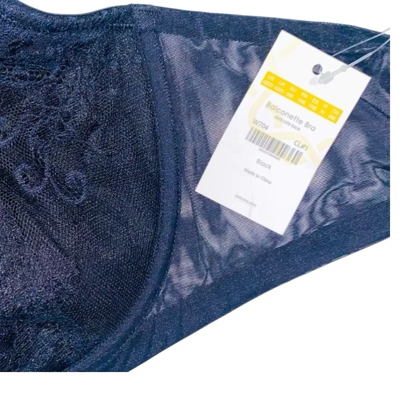 DELIMIRA Women's 42DD (42E) Balconette Bra Black Lace Sheer Underwire Intimates Size undefined - Image 3