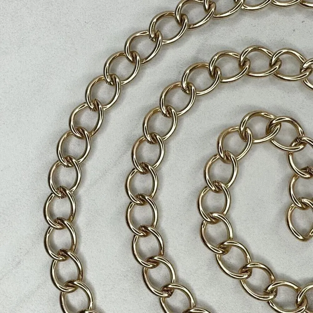 Gold Tone Simple Basic Metal Chain Link Belt Y2K Festival XS/Small (XS/S) ✨ - Image 4