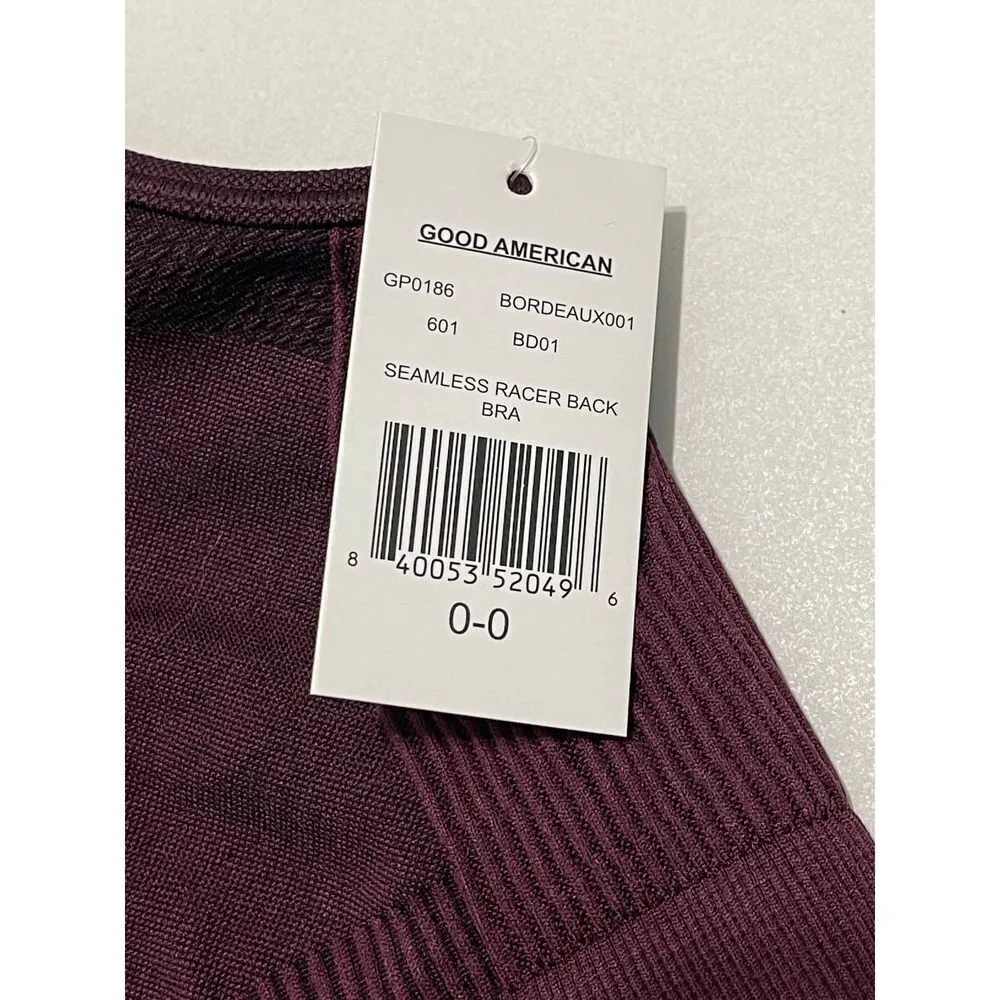 Good American Women's Knockout Seamless Scoop Sports‎ Bra Bordeaux Red 00 XXS - Image 9