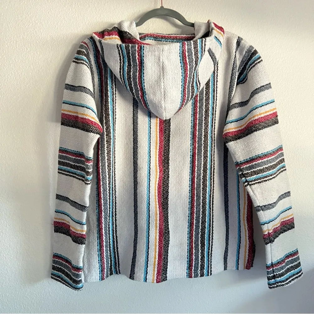 The Original Señor Lopez PALM BEACH OLAS hooded baja pullover, women’s size M Size M - Image 9