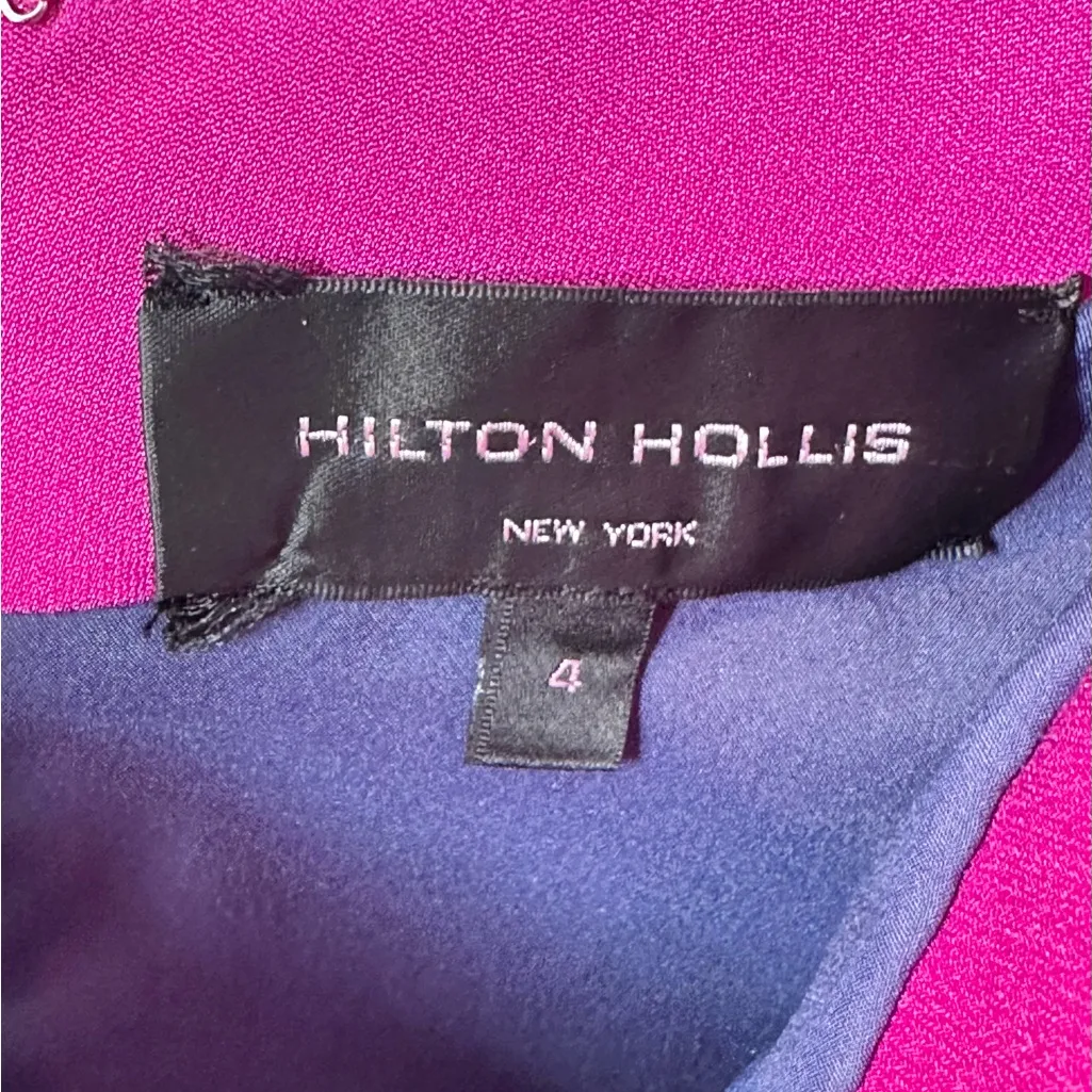 Hilton Hollis Magenta Fuchsia Pink Purple Midi Dress Size 4 - Image 10