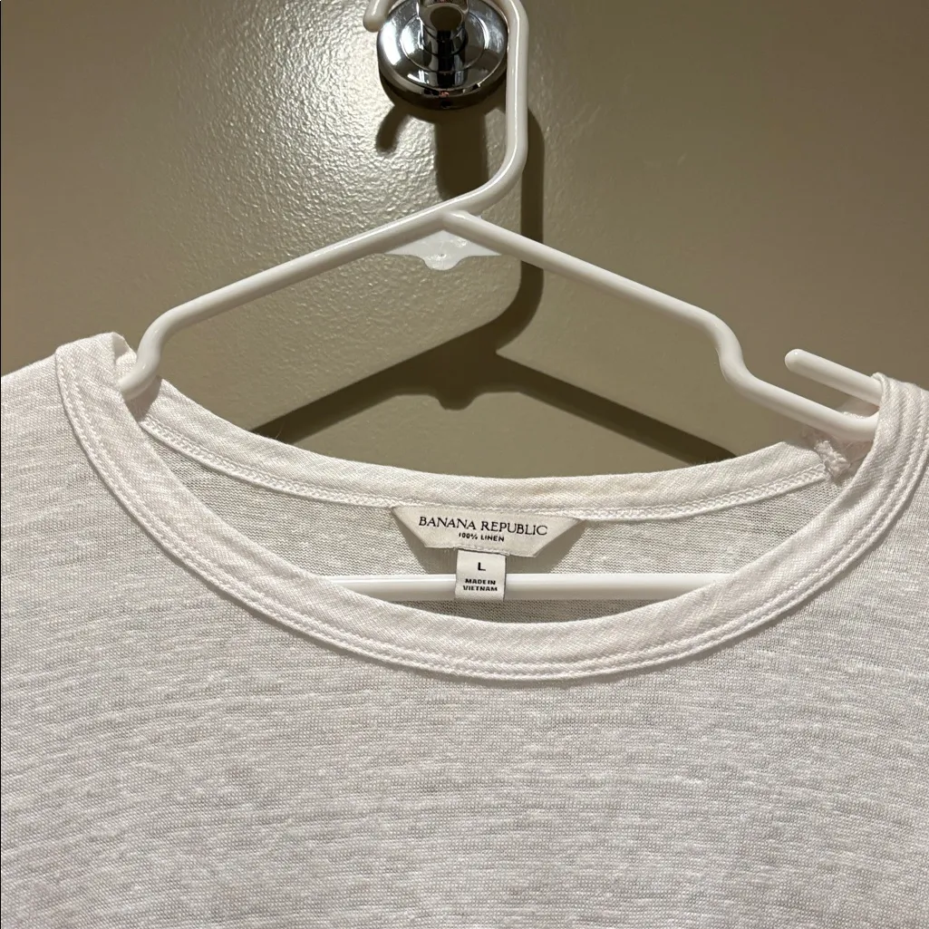 Banana Republic 100% linen long sleeve dolman top lagenlook closet staple large - Image 3